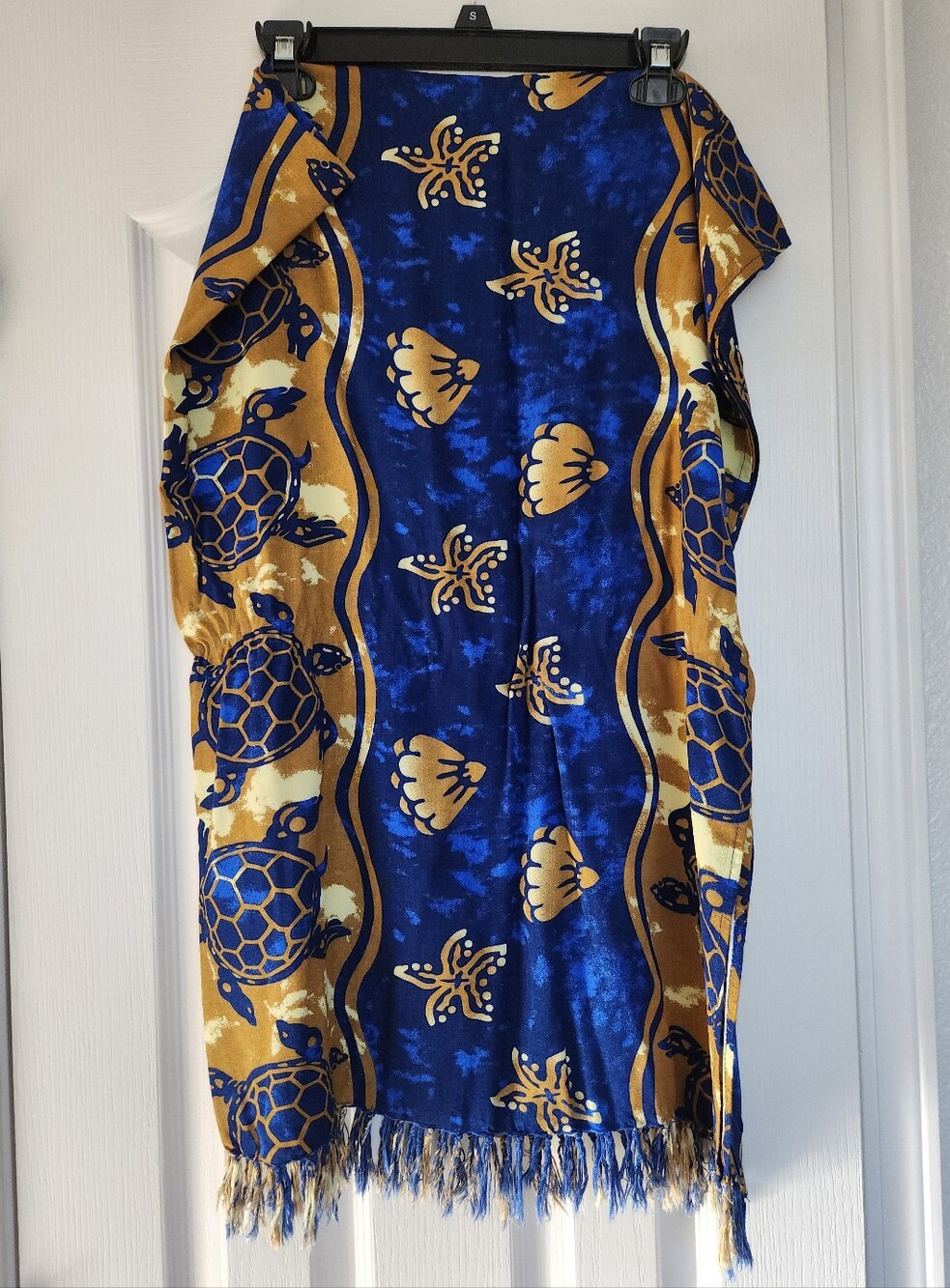 Blue And Yello Sarong Wrap Skirt One Size